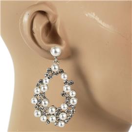 Pearls Crystal Tear Earring