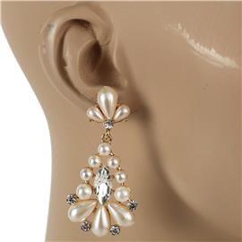 Pearls Crystal Teardrop Earring