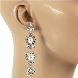 Pearls Crystal Long Earring