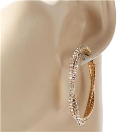 45mm Rhinestones Hoop Earring