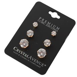 CZ Three Pairs Earring