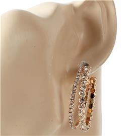 30mm Crystal Two Layereds Hoop Earring