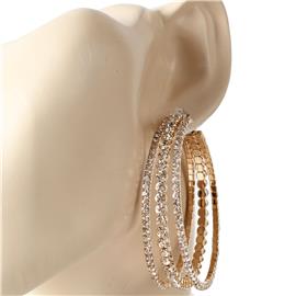 50mm Crystal Three Layereds Hoop Earring