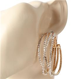 Rhinestones Multilayereds Hoop Earring