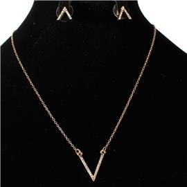 "Pendant "V" Necklace Set "