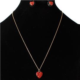 Pendant Heart Necklace Set