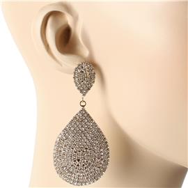 Rhinestones Casting Teardrop Earring