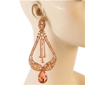 Rhinestones Tear Chandelier Earring