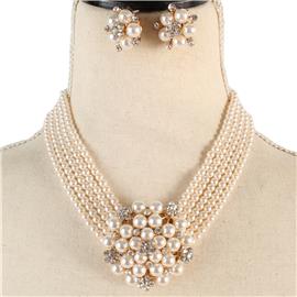 Pearl Round Necklace Set