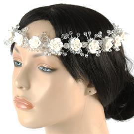 Crystal Beads Flower Round Headband