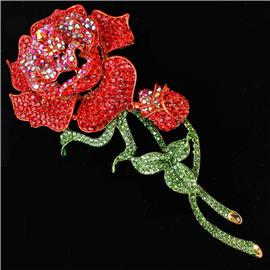 Crystal Rose Brooch