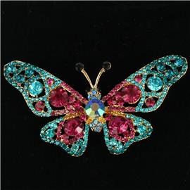 Crystal Butterfly Brooch