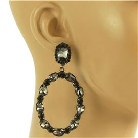 Crystal Oval Dangling Earring