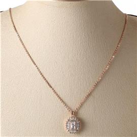 Cubic Zirconia Charm Necklace