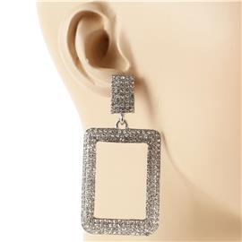 Crystal Stones Rectangle Earring