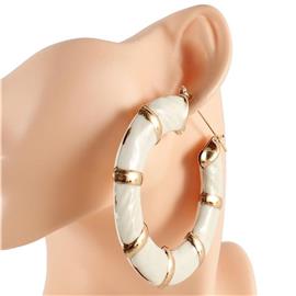 Enamel Metal Round Hoop Earring