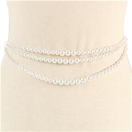 Metal Pearl Chain Belt