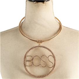 Choker Drop Boss Necklace Set