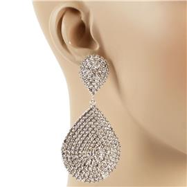 Rhinestone Oval Earrimg