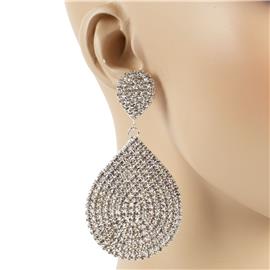 Rhinestone Oval Earrimg