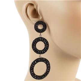 Rhinestone Round Dangle Earring