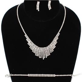 Rhinestones Junior 3 PCS Necklace Set