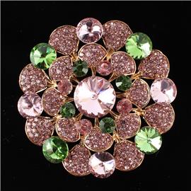 Crystal Round Brooch