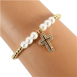 Stainless Steel Cross Charm Braclet