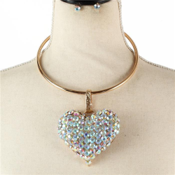 Fashion Crystal Charm Choker Set