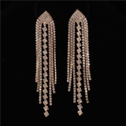 Rhinestones Fringed Earring