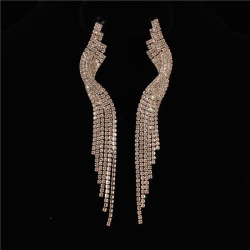 Rhinestones Fringed Earring