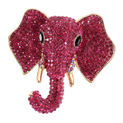 Crystal Elephant Brooch