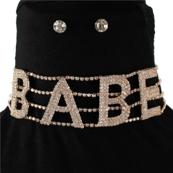 BABE Rhinestones Choker Set