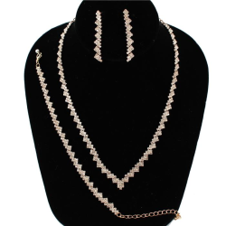 3 PCS Rhinestones Necklace Set