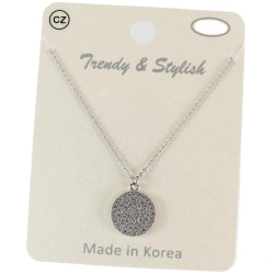 CZ Round Charm Necklace