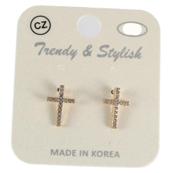 CZ Cross Earring