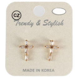 CZ Cross Earring