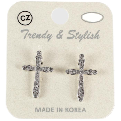 CZ Cross Earring